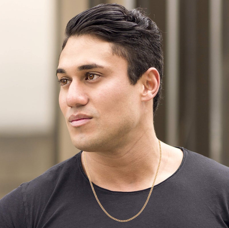 LIFETIME JEWELRY Beveled Cuban Link Curb Chain Necklaces 24k Real Gold Plated (3mm, 6mm & 9.5mm) (16 inches, 3mm, Gold) - Image 3